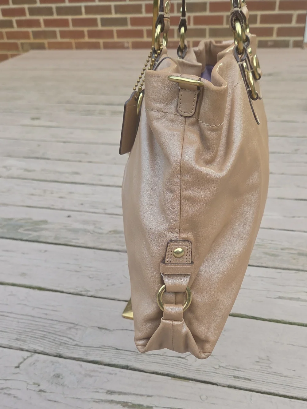 Coach Ashley F15513 2010 Carryall Metallic Leather Satchel $398 Retail GUC